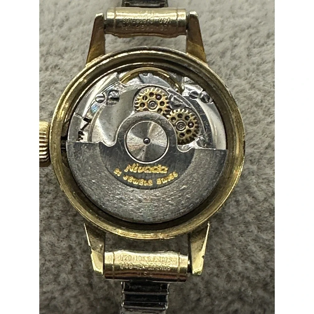 Nivada Automatic Womens Watch 21 Jewels‎ Swiss Made Gold Plated 18MM 6